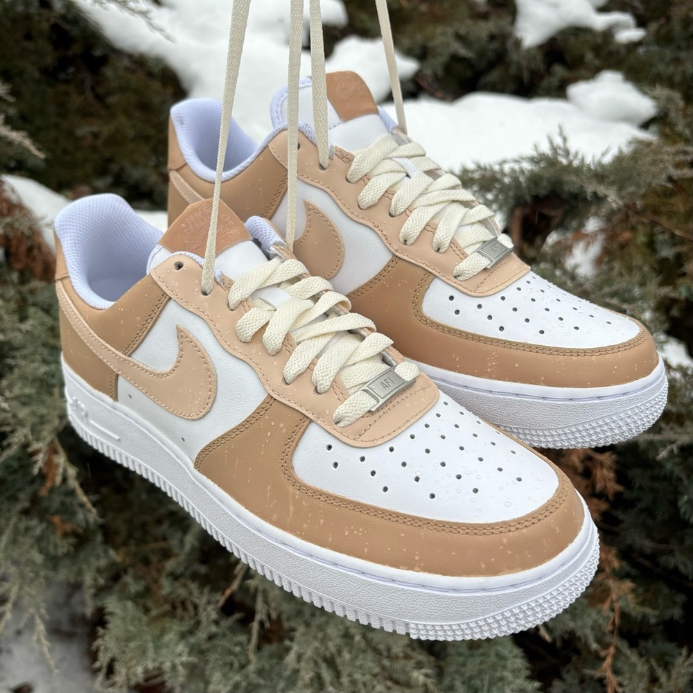 Nike Air Force 1 Low - Beige Custom Painted shoes